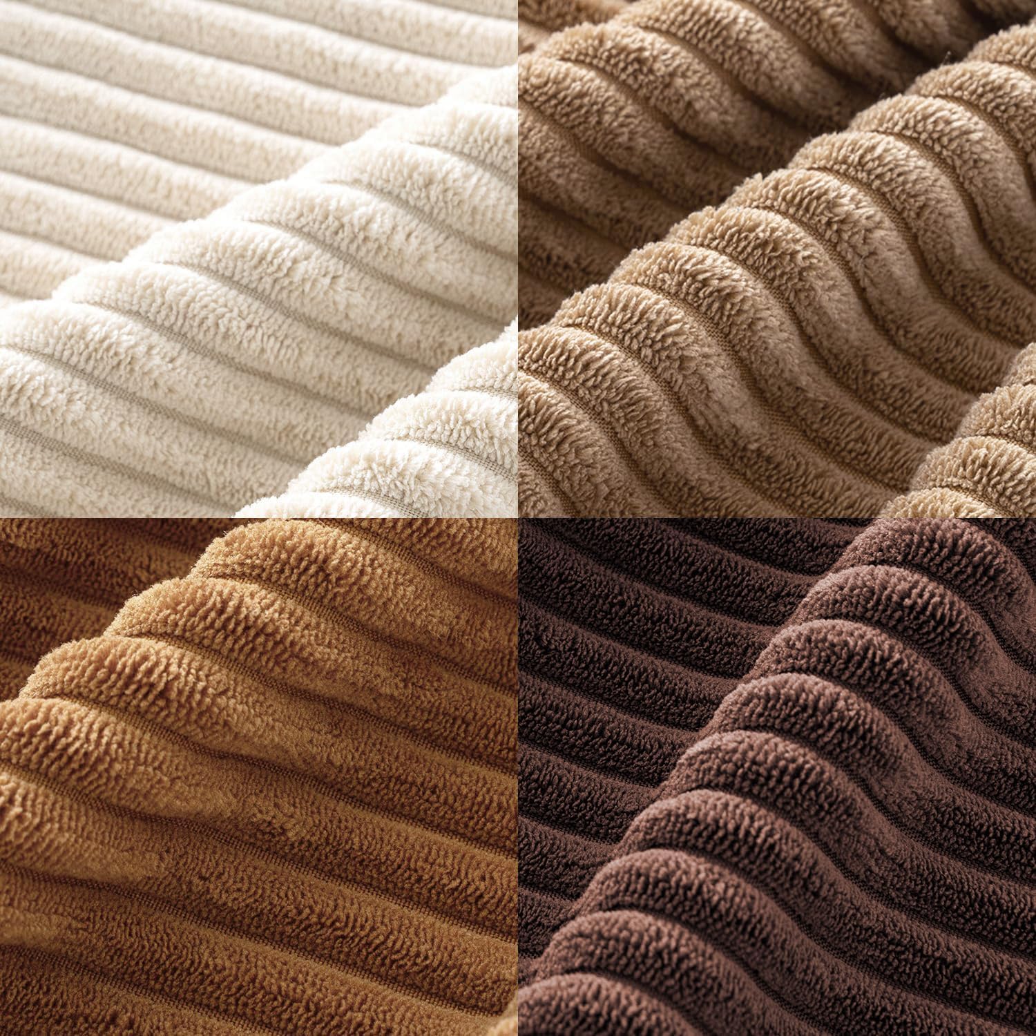 Boho Farmhouse Throw Pillow Covers 18x18 Inch Set of 4 Rustic Mordern Neutral Cushion Covers Soft Corduroy Nordic Home Decor for Couch Bed Sofa Living Room Brown